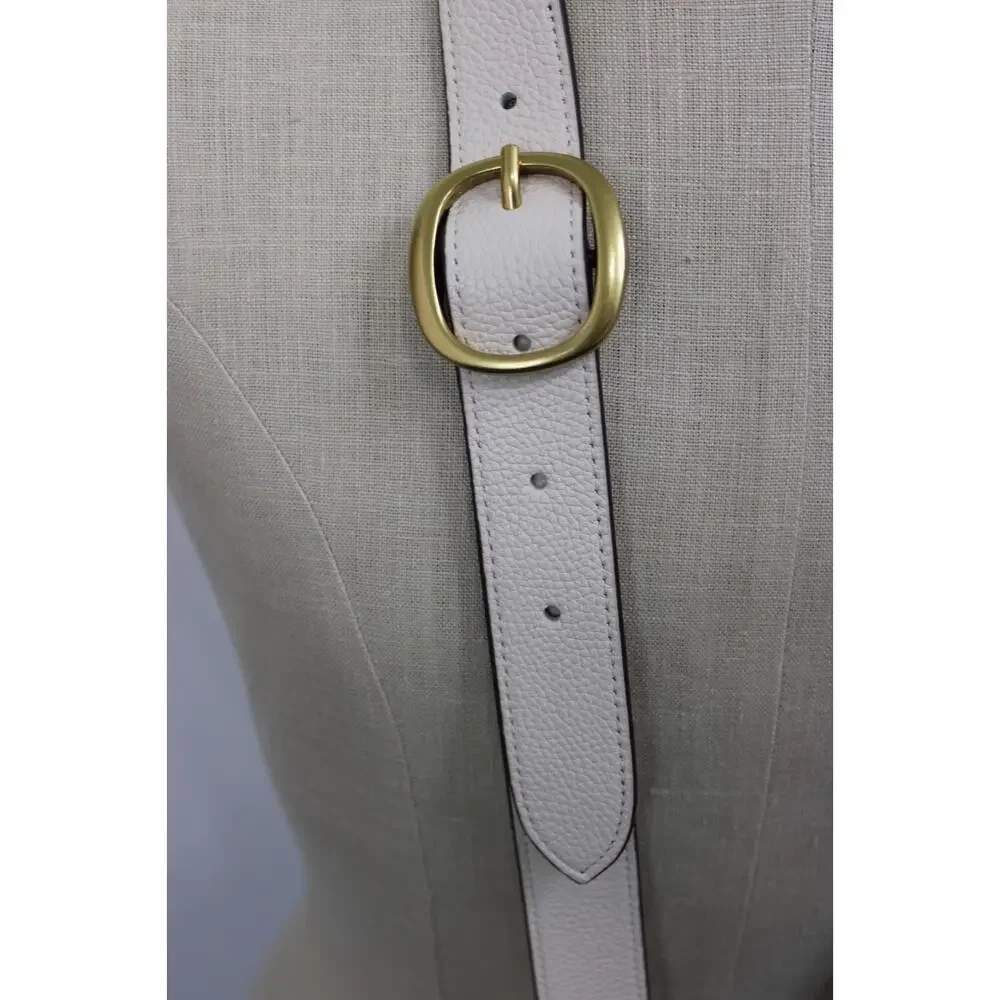 Coach White Ivory Leather Strap with Gold Hardware NEW